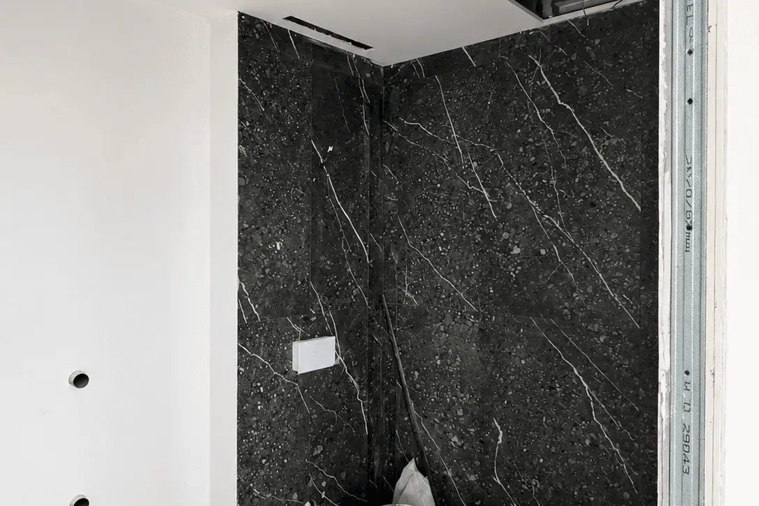 Bathroom during renovation, before