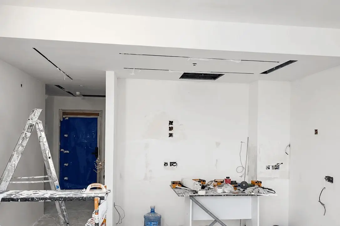 Kitchen during renovation, before