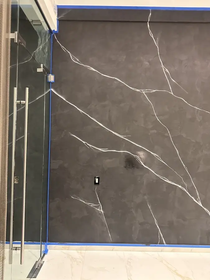 Law office · dark marble-effect Venetian plaster, master's work